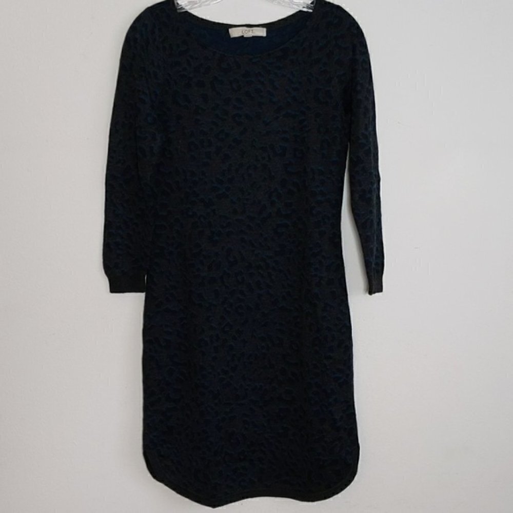 Loft Wool Blend Long Sleeve Mini Dress